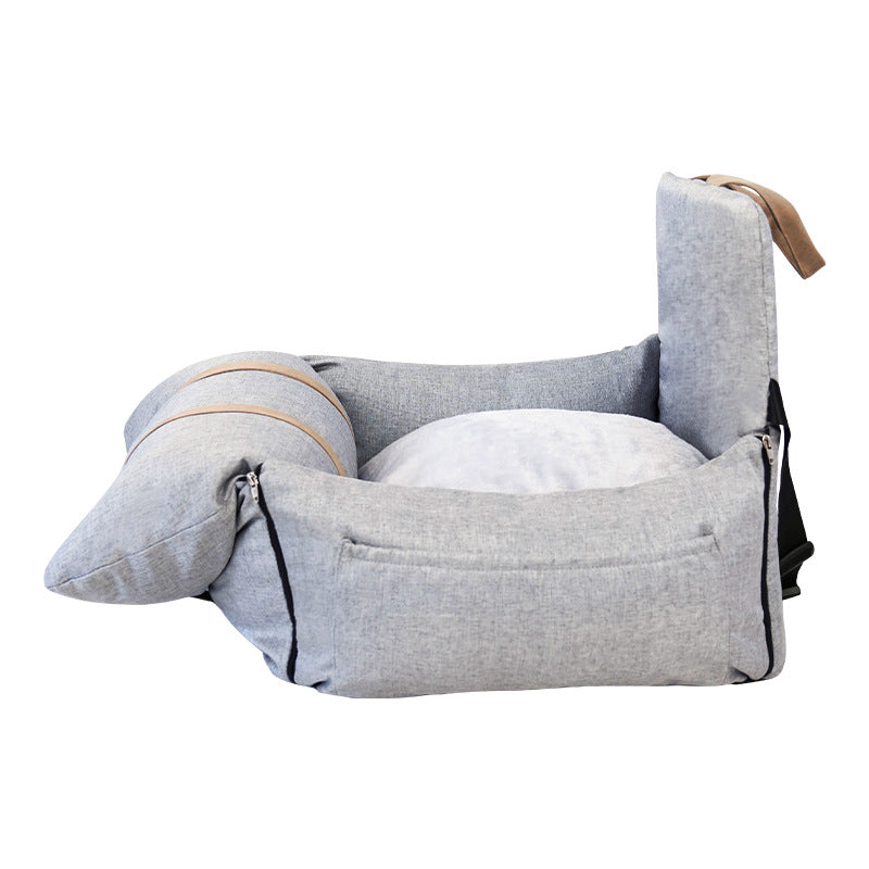 HKM-8041149 Portable Folding Pet Sofa Nest in Lattice Color Matching - Fashionable Linen with PP Cotton Filling