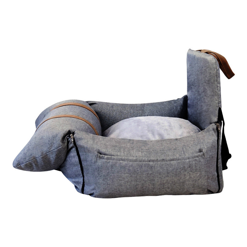 HKM-8041149 Portable Folding Pet Sofa Nest in Lattice Color Matching - Fashionable Linen with PP Cotton Filling