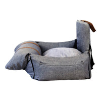 HKM-8041149 Portable Folding Pet Sofa Nest in Lattice Color Matching - Fashionable Linen with PP Cotton Filling