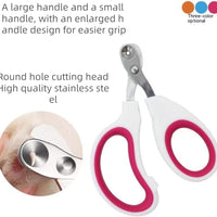 HKM-8042173 Professional Cat Nail Clippers with Safety Circular Cut Hole and Ergonomic Non-Slip Handle for Easy Trimming