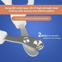 HKM-8042173 Professional Cat Nail Clippers with Safety Circular Cut Hole and Ergonomic Non-Slip Handle for Easy Trimming