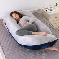 HKM-804243 G-shaped Crystal Velvet Waist Pillow for Side Sleeping Moms - Detachable Cover, U-Shape Support, Various Colors Available