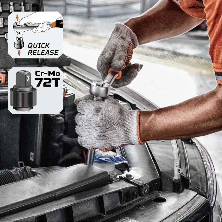 HKM-804371 Heavy Duty 197-Piece Mechanical Tool Socket Set