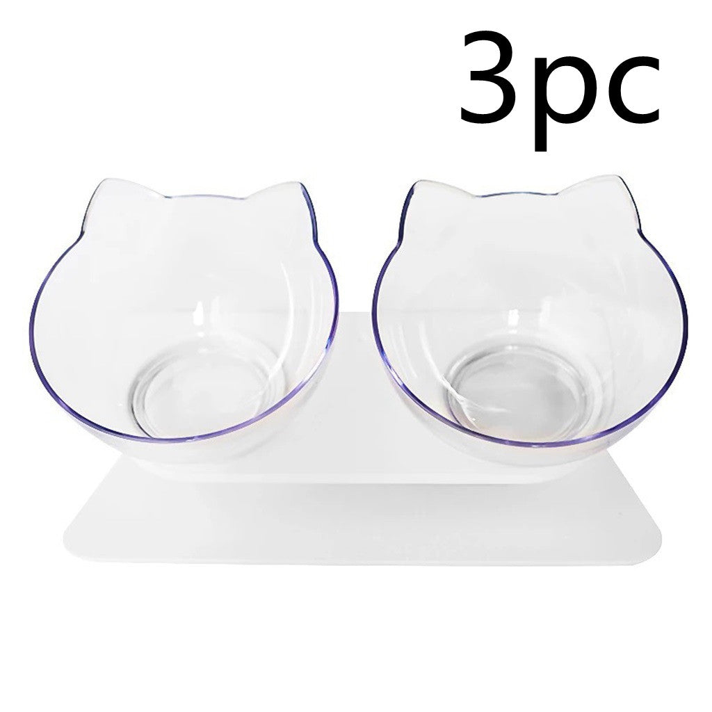 HKM-8044861 15¡ã Adjustable Cat Bowl ¨C Single & Double Options with Durable Plastic Design