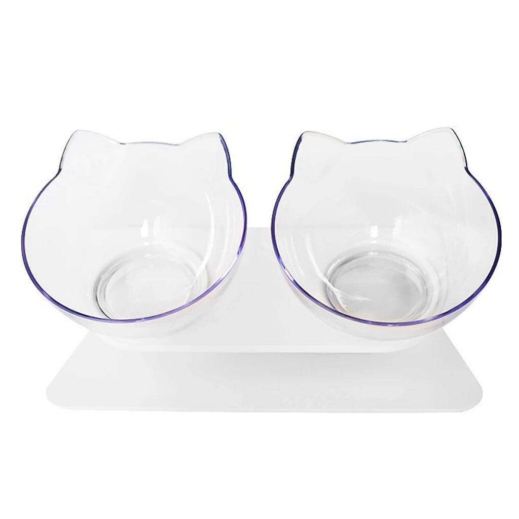 HKM-8044861 15¡ã Adjustable Cat Bowl ¨C Single & Double Options with Durable Plastic Design