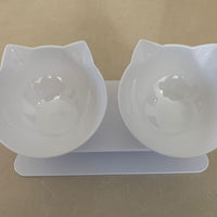 HKM-8044861 15¡ã Adjustable Cat Bowl ¨C Single & Double Options with Durable Plastic Design