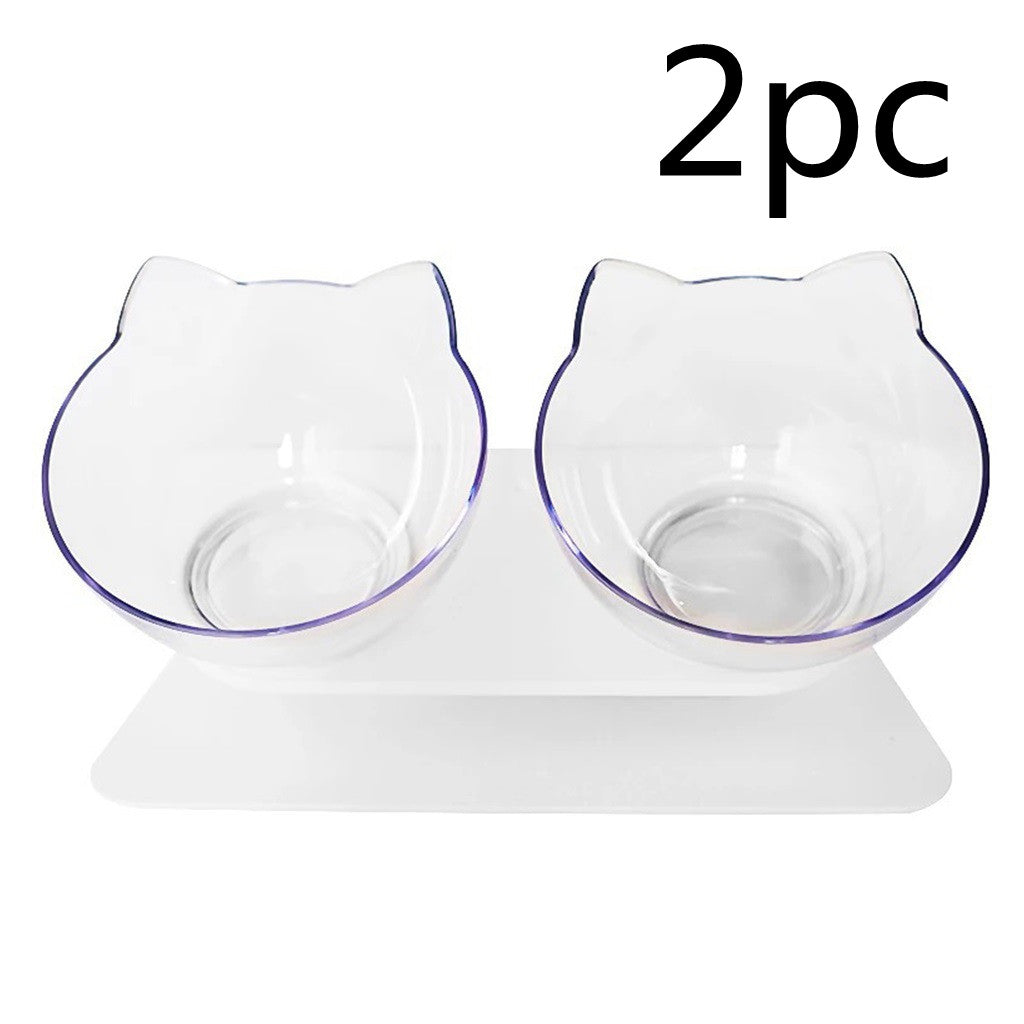 HKM-8044861 15¡ã Adjustable Cat Bowl ¨C Single & Double Options with Durable Plastic Design