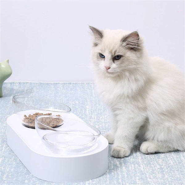 HKM-8044861 15¡ã Adjustable Cat Bowl ¨C Single & Double Options with Durable Plastic Design
