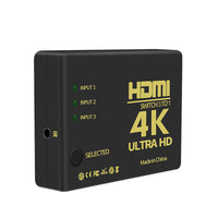 HKM-804563 HDMI 3-Port Video Switcher with 4K Support and Remote Control