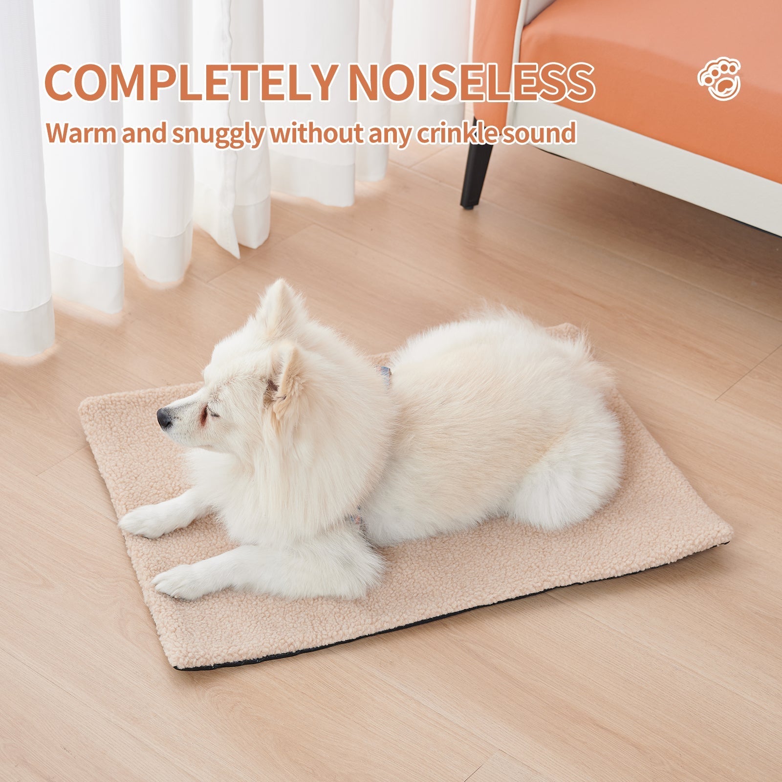 HKM-8046525 Self Heating Plush Pet Blanket for Indoor Cats - Cozy Winter Cushion Mat
