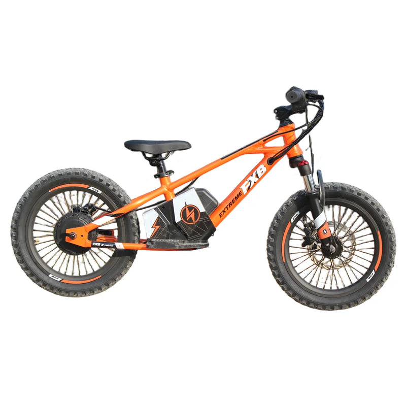 HKM-804755 Electric Balance Bike for Kids Ages 5-8, 16-Inch, 350W Motor, Hydraulic Suspension, 3-Speed, No-Pedal Design