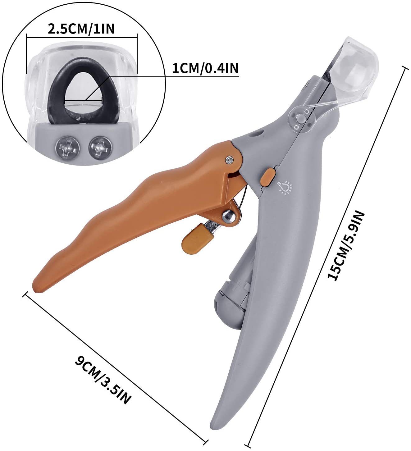 HKM-8048445 Luminous Nail Clippers for Dogs and Cats - Metal Cleaning Scissors with Rubber Handle