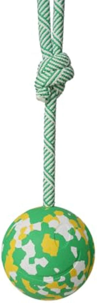 HKM-8048829 Interactive Dog Toy: Solid Rubber Ball on Rope for Training, Fetching, Tug of War - Ideal for Medium and Small Dogs