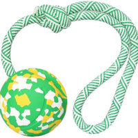 HKM-8048829 Interactive Dog Toy: Solid Rubber Ball on Rope for Training, Fetching, Tug of War - Ideal for Medium and Small Dogs
