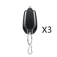 HKM-804883 Compact 1500mAh Mini Power Bank Keychain Charger with Type-C Connection and Built-in Carabiner