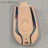 HKM-804883 Compact 1500mAh Mini Power Bank Keychain Charger with Type-C Connection and Built-in Carabiner
