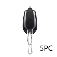 HKM-804883 Compact 1500mAh Mini Power Bank Keychain Charger with Type-C Connection and Built-in Carabiner