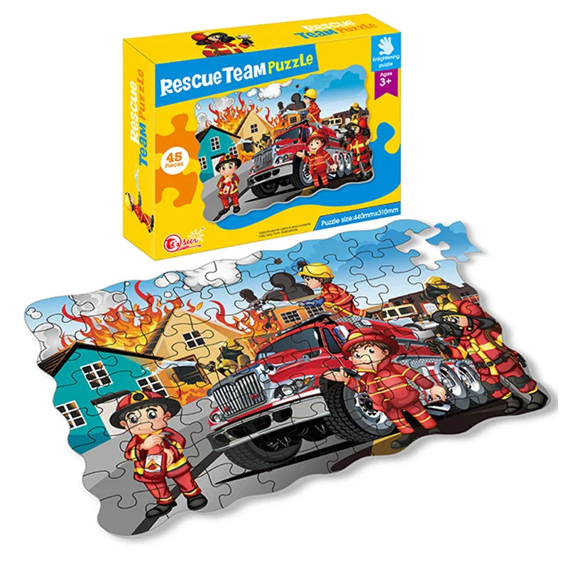 HKM-805075 Cartoon Rescue Team 1000-Piece Jigsaw Puzzle Educational Toy for Ages 3+