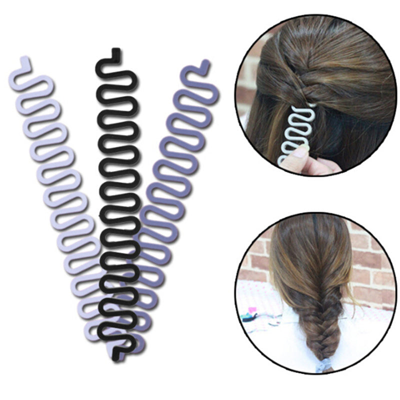 HKM-805075 Fishbone Hair Styling Tool – Black Plastic, Effortless Hair Transformation in Seconds