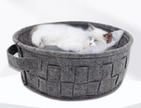 HKM-805139 Removable and Washable Round Felt Cat Nest for All Seasons