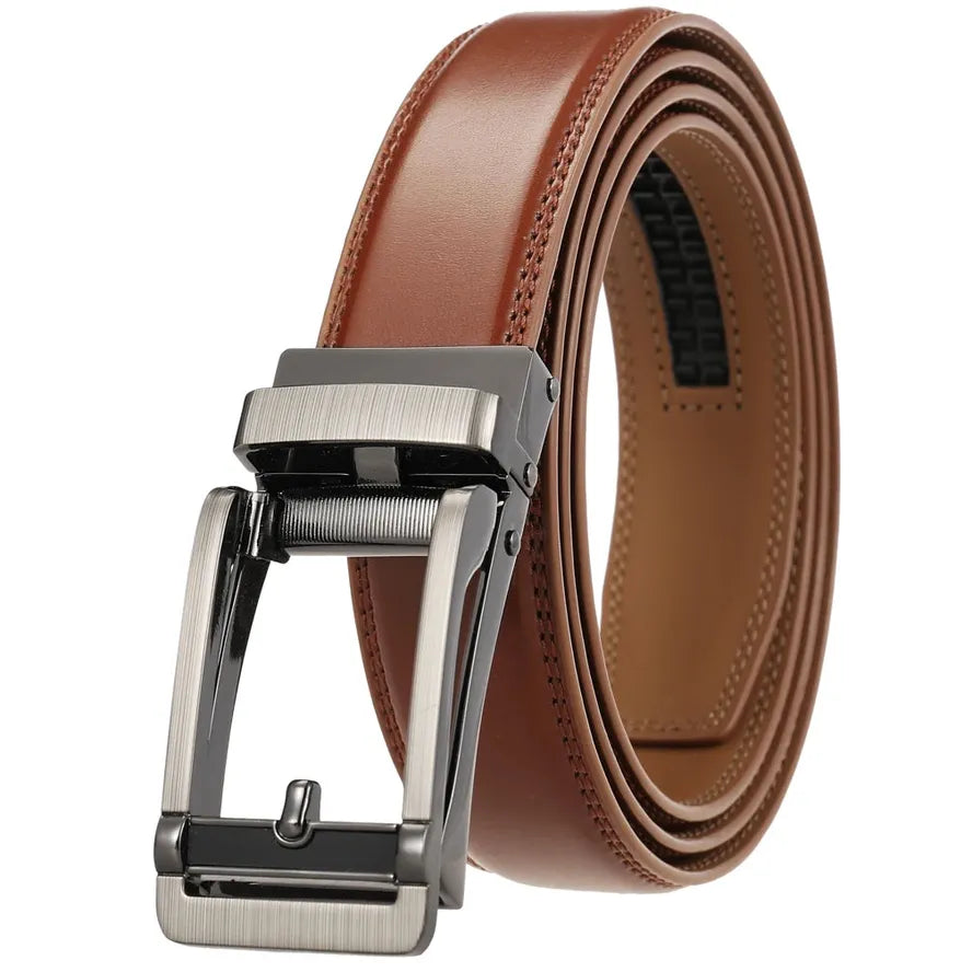 HKM-805203 Automatic Buckle Belt for Men and Women, 30mm Adjustable Fashion Accessory