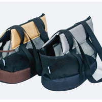 HKM-8052669 Foldable Mesh Outdoor Pet Bag for Dogs and Cats - Soft Oxford Shoulder Handbag in Black/Brown, Sizes S/L/XL