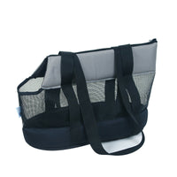 HKM-8052669 Foldable Mesh Outdoor Pet Bag for Dogs and Cats - Soft Oxford Shoulder Handbag in Black/Brown, Sizes S/L/XL