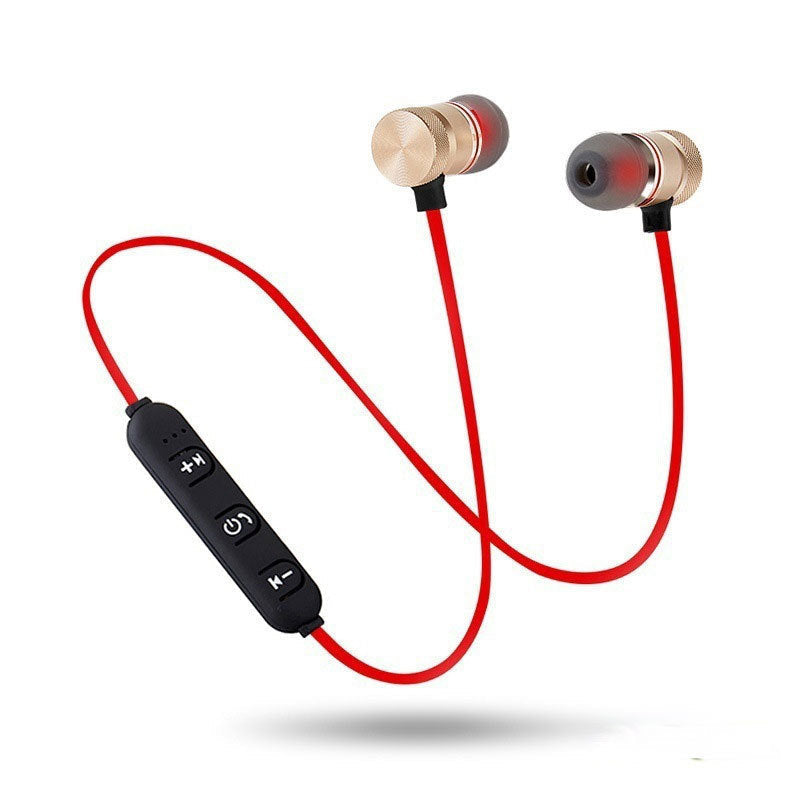 HKM-805395 TWS Magnetic Bluetooth Headset with Stereo Sound and Call Function - Wireless Earplugs in Red and Black