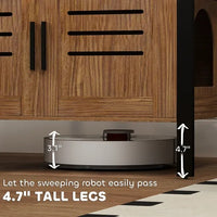 HKM-8054077 Dark Brown Cat Litter Box Enclosure with Scratching Board and Elevated Legs