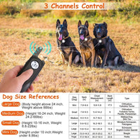 HKM-8055869 Rechargeable Dog Training Collar with Beep, Vibration, and Shock Modes - IP65 Waterproof, 984FT Range, 3 Channels, Safety Keypad Lock