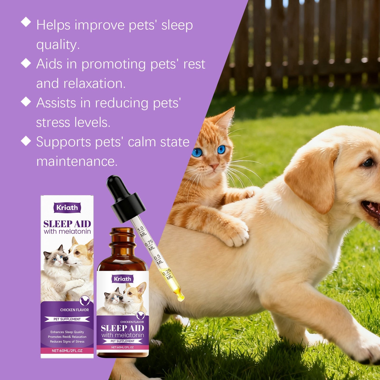 HKM-8056253 Gentle Care Drops for Cats and Dogs - Nourishing and Soothing Daily Support