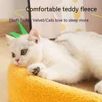 HKM-8056381 Pineapple Oval Sisal Cat Scratch Board with Plush Cushioning for Claw Grinding
