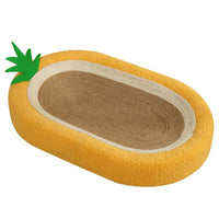 HKM-8056381 Pineapple Oval Sisal Cat Scratch Board with Plush Cushioning for Claw Grinding