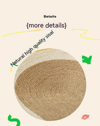 HKM-8056381 Pineapple Oval Sisal Cat Scratch Board with Plush Cushioning for Claw Grinding