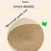 HKM-8056381 Pineapple Oval Sisal Cat Scratch Board with Plush Cushioning for Claw Grinding