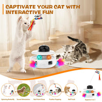 HKM-8057021 Indoor Electric Mute Smart Cat Toy with ABS and TPR Feather