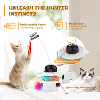 HKM-8057021 Indoor Electric Mute Smart Cat Toy with ABS and TPR Feather