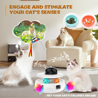 HKM-8057021 Indoor Electric Mute Smart Cat Toy with ABS and TPR Feather