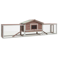 HKM-8057789 Two-Level Rabbit Hutch with Green Roof & Easy Cleaning Features