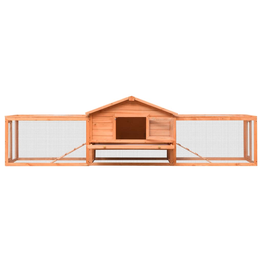 HKM-8057789 Two-Level Rabbit Hutch with Green Roof & Easy Cleaning Features
