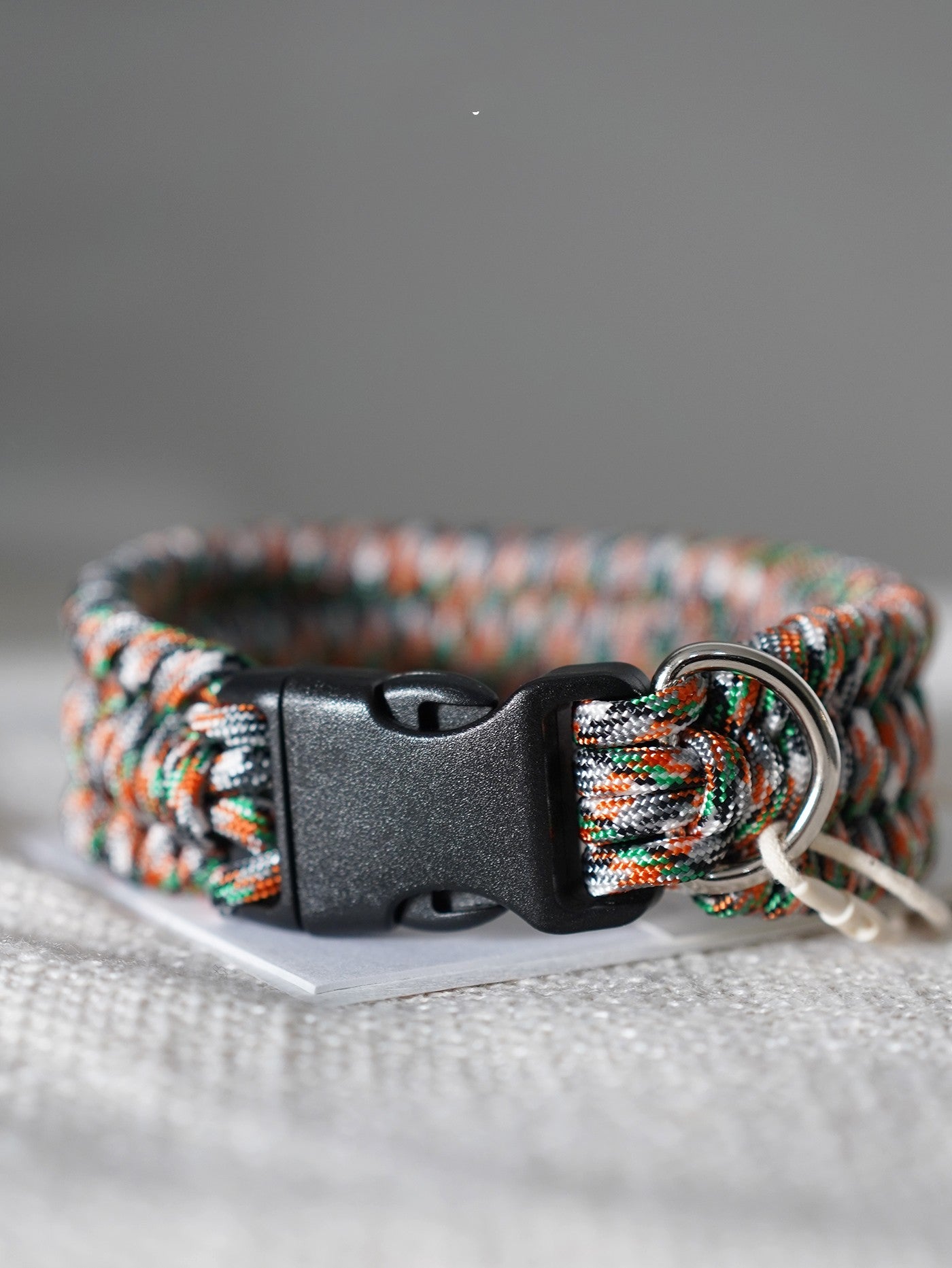 HKM-8058173 Woven Umbrella Rope Dog Collar - Adjustable Sizes 26cm to 40cm