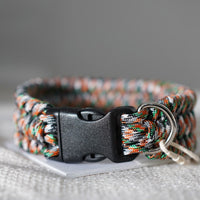HKM-8058173 Woven Umbrella Rope Dog Collar - Adjustable Sizes 26cm to 40cm