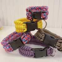 HKM-8058173 Woven Umbrella Rope Dog Collar - Adjustable Sizes 26cm to 40cm
