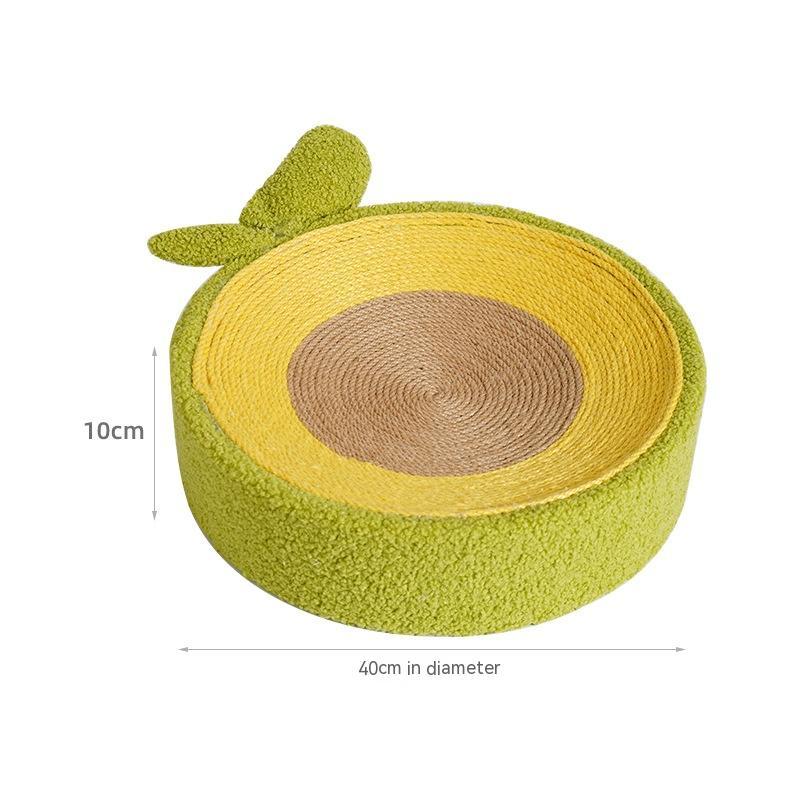 HKM-8060221 Avocado Cat Scratching Basin - Sisal Material, 40x10cm Multifunctional Pet Toy