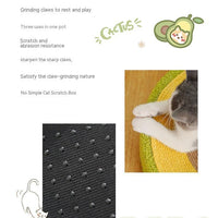 HKM-8060221 Avocado Cat Scratching Basin - Sisal Material, 40x10cm Multifunctional Pet Toy