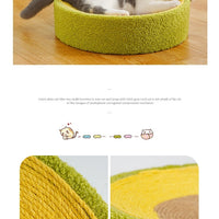 HKM-8060221 Avocado Cat Scratching Basin - Sisal Material, 40x10cm Multifunctional Pet Toy