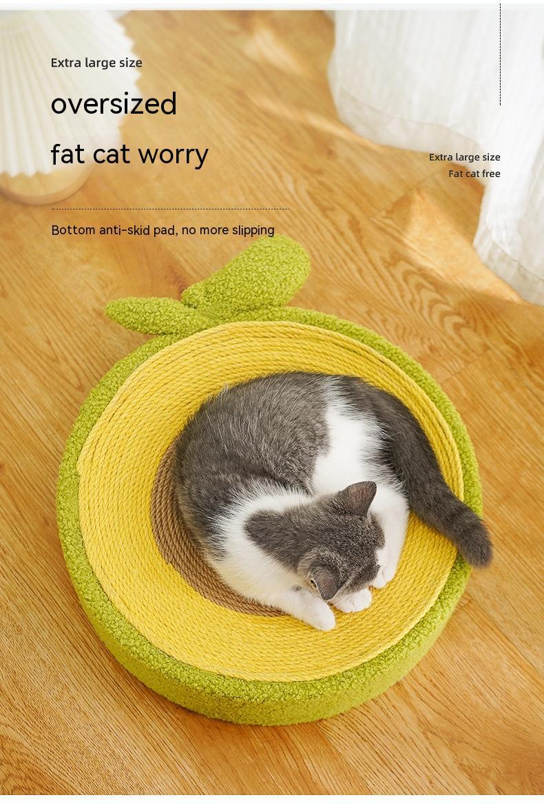 HKM-8060221 Avocado Cat Scratching Basin - Sisal Material, 40x10cm Multifunctional Pet Toy