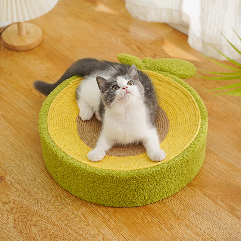 HKM-8060221 Avocado Cat Scratching Basin - Sisal Material, 40x10cm Multifunctional Pet Toy