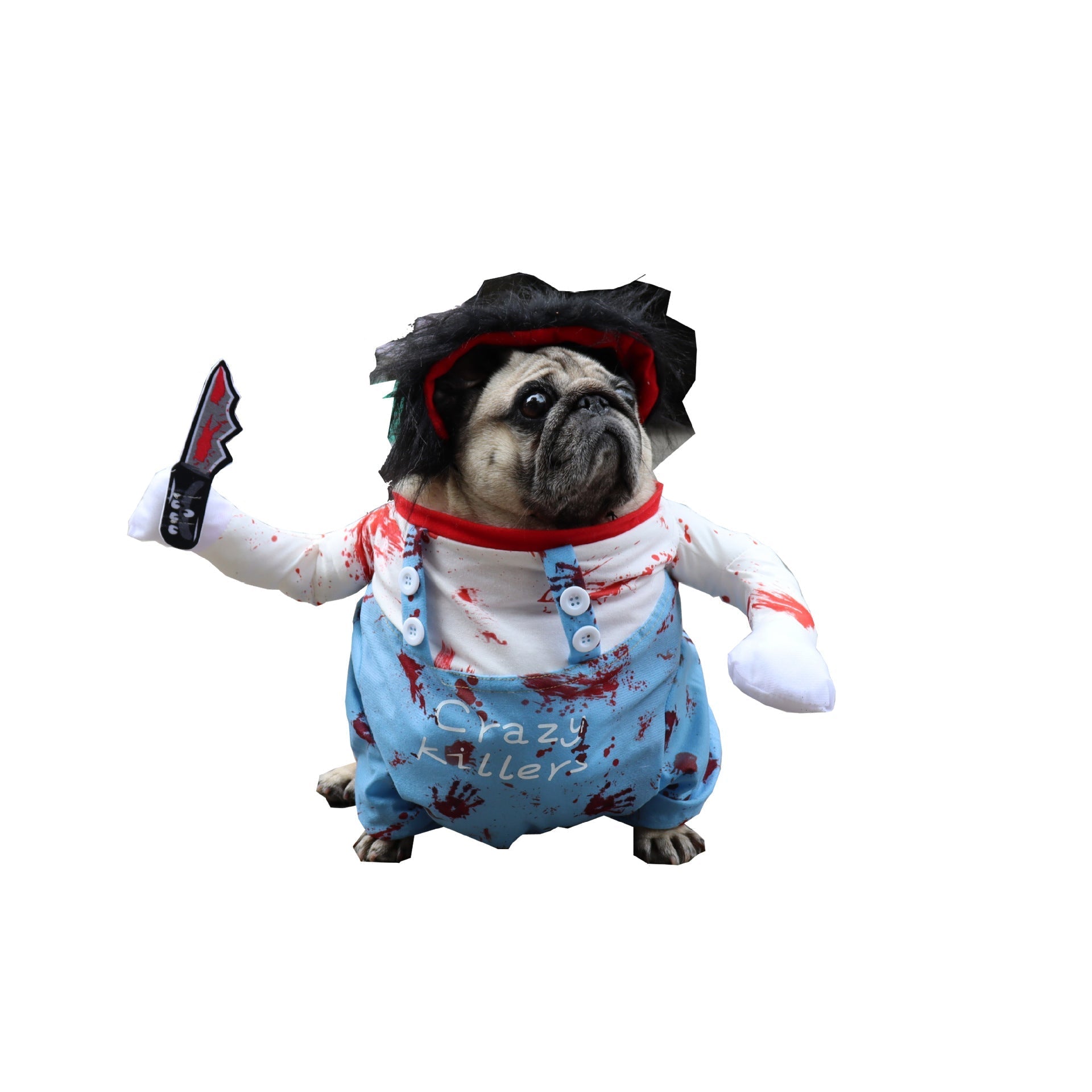 HKM-8060349 Bloody Doll Halloween Costume for Pets - Dog & Cat Clothing in S, M, L, XL Sizes
