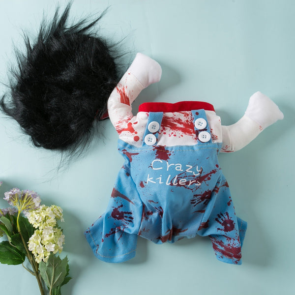 HKM-8060349 Bloody Doll Halloween Costume for Pets - Dog & Cat Clothing in S, M, L, XL Sizes